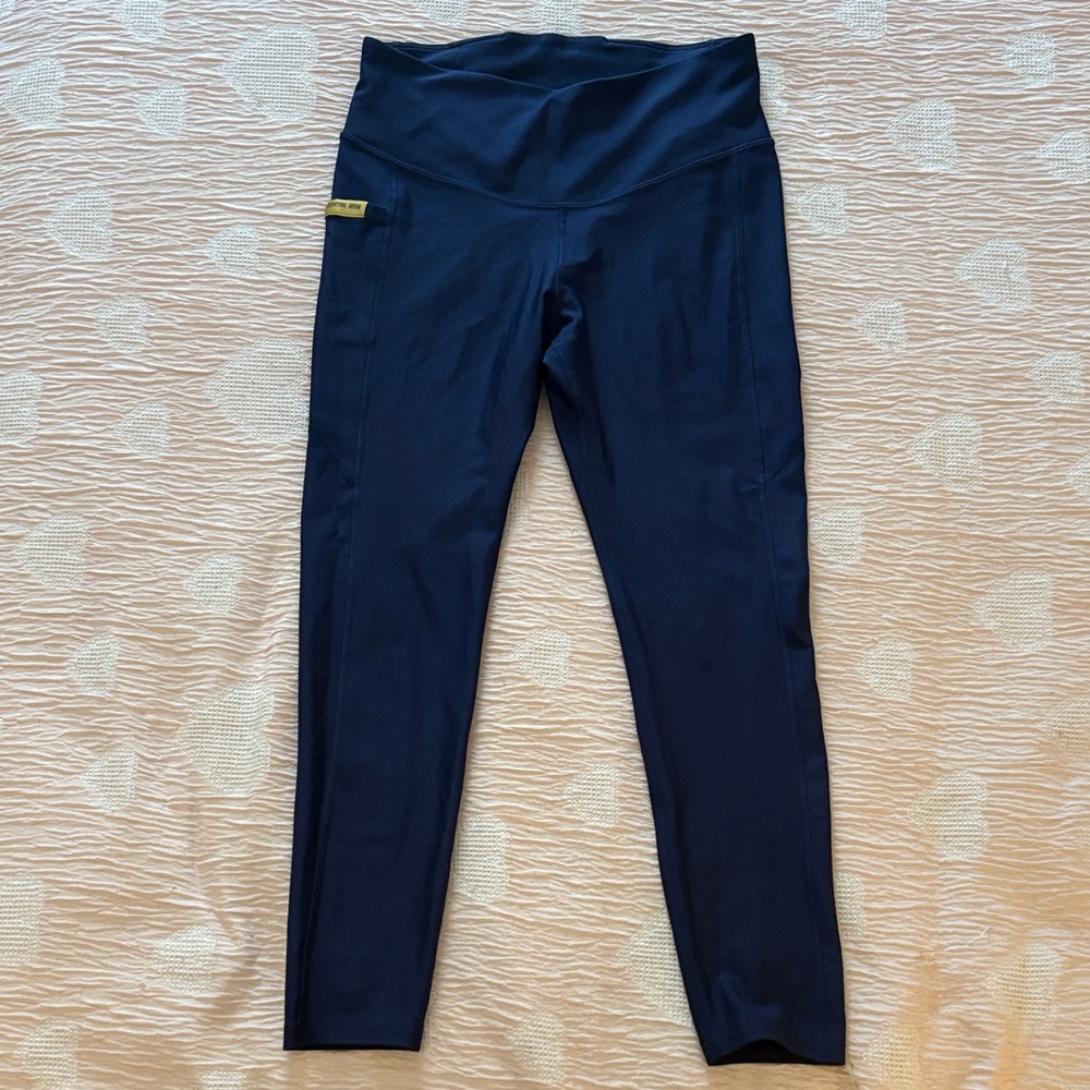 Navy notre dame under armour Leggings with Gold Lettering